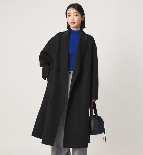 UNITED ARROWS green label relaxing「リバー ロングコート」|チェスターコート|BLACK