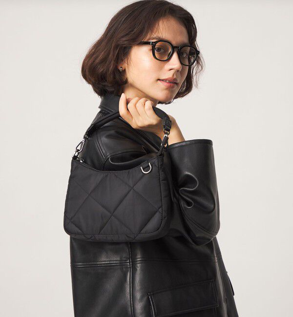 UNITED ARROWS green label relaxing「＜PARTE＞キルティング 2WAYバッグ MINI / ハンドバッグ / ショルダーバッグ はっ水」|ショルダー・メッセンジャー|BLACK