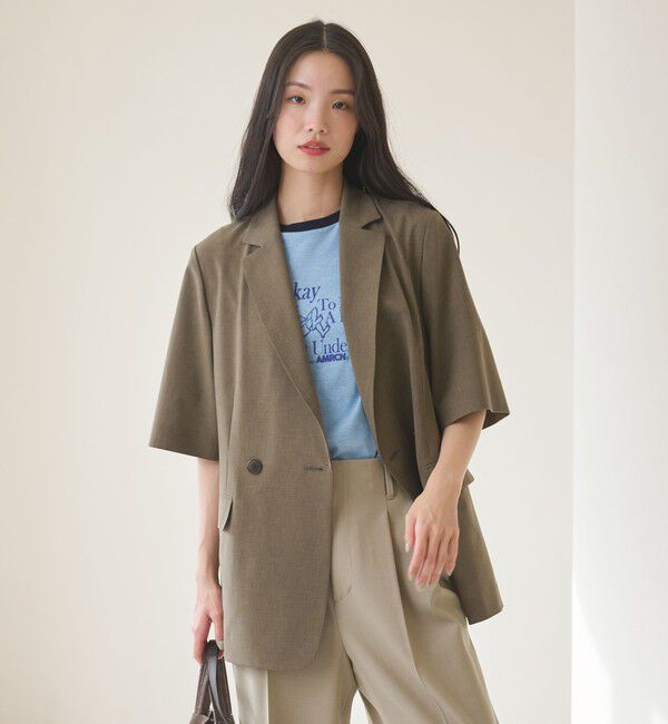BEAUTY&YOUTH UNITED ARROWS「ハーフスリーブ ジャケット 吸水速乾 防シワ ウォッシャブル」|テーラードジャケット|MOCA