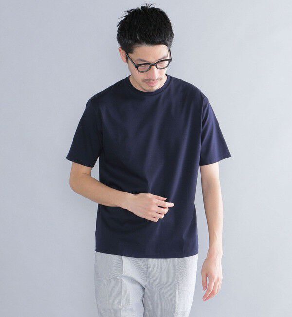 SHIPS「SHIPS: ALBINI クルーネック 無地 Tシャツ」|その他|ネイビー