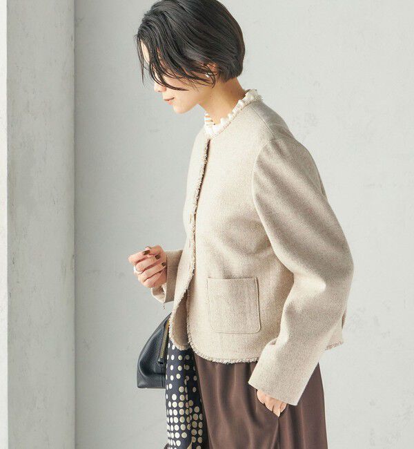 SHIPS for women「《予約》ライト ツイード ノーカラー ジャケット」|ノーカラージャケット|