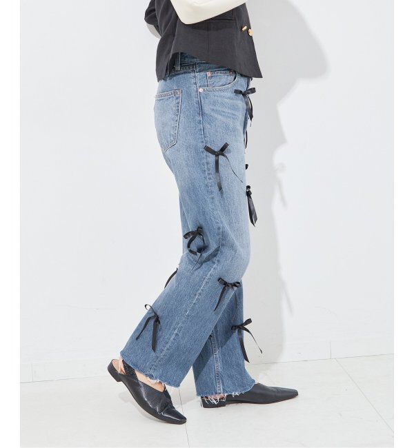  「リボンデニムパンツ」|デニム|