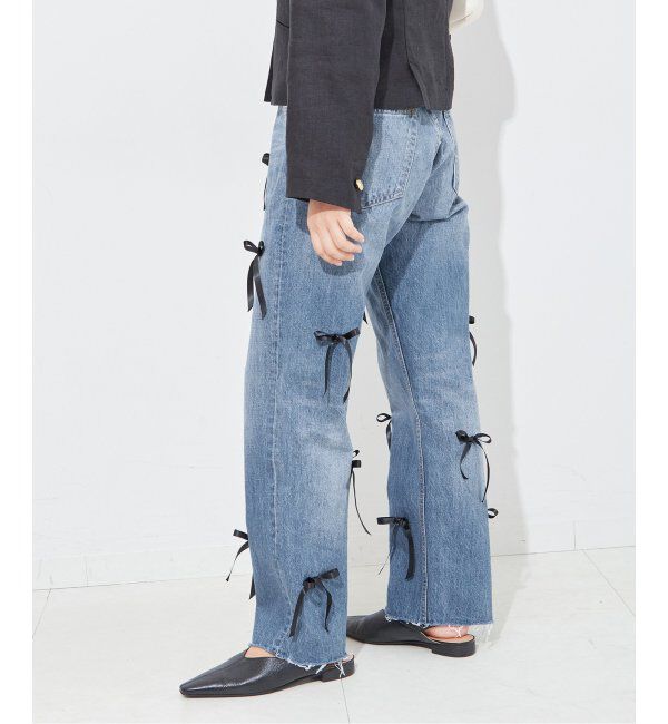  「リボンデニムパンツ」|デニム|