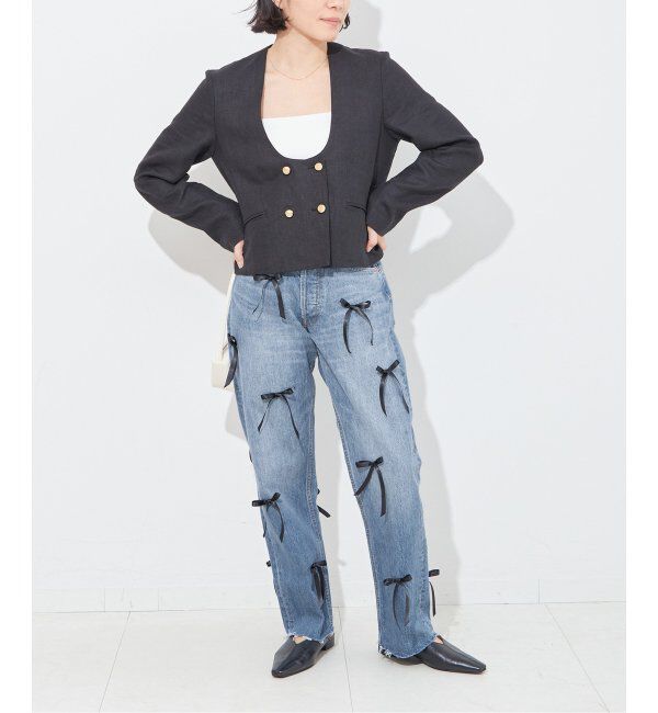  「リボンデニムパンツ」|デニム|