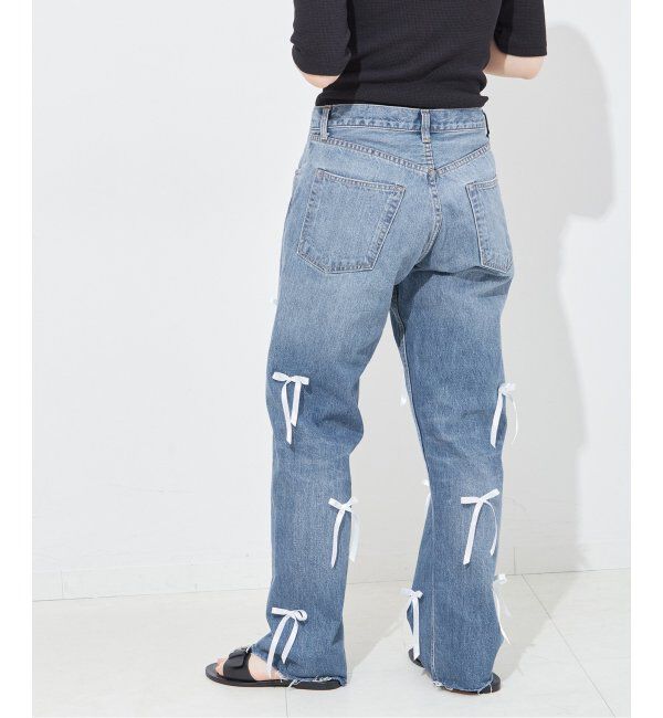  「リボンデニムパンツ」|デニム|