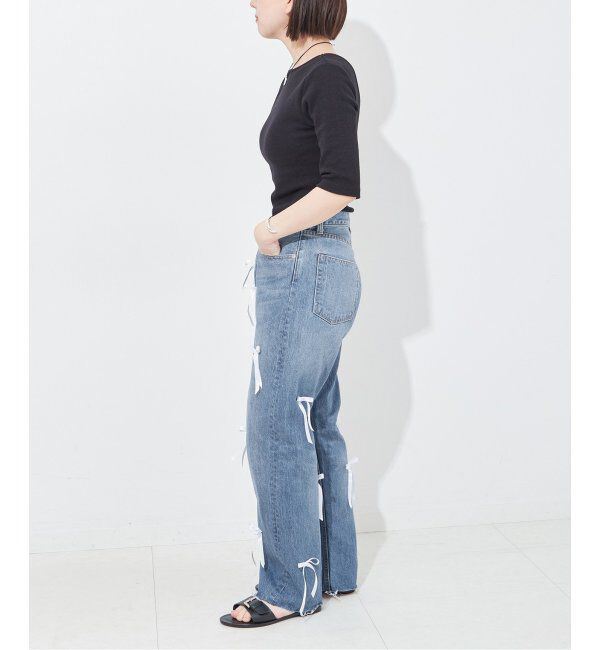  「リボンデニムパンツ」|デニム|