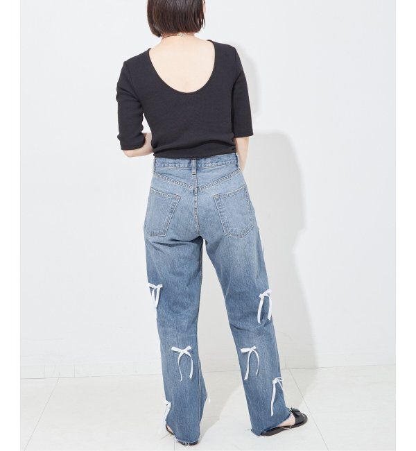  「リボンデニムパンツ」|デニム|
