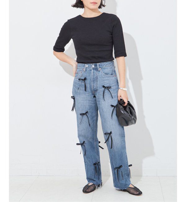  「リボンデニムパンツ」|デニム|