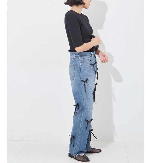  「リボンデニムパンツ」|デニム|