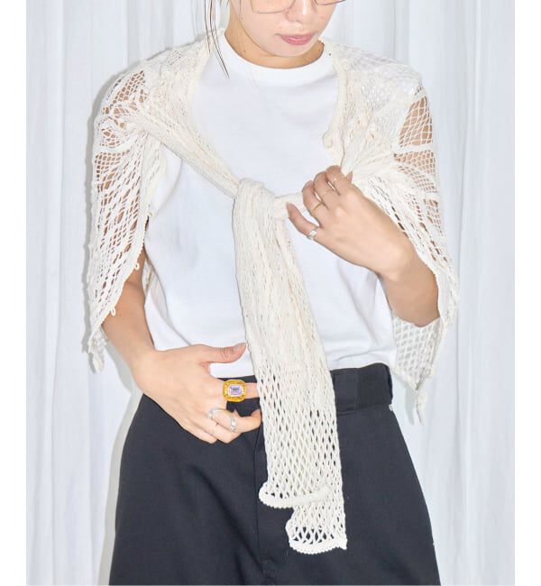  「EUCHRONIA STRETCH LACE CARDIGAN 262802：カーディガン」|Tシャツ・カットソー|
