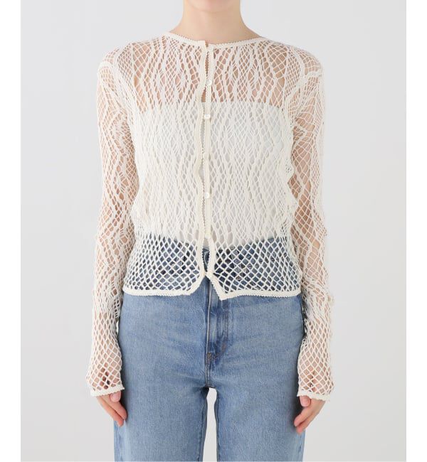  「EUCHRONIA STRETCH LACE CARDIGAN 262802：カーディガン」|Tシャツ・カットソー|