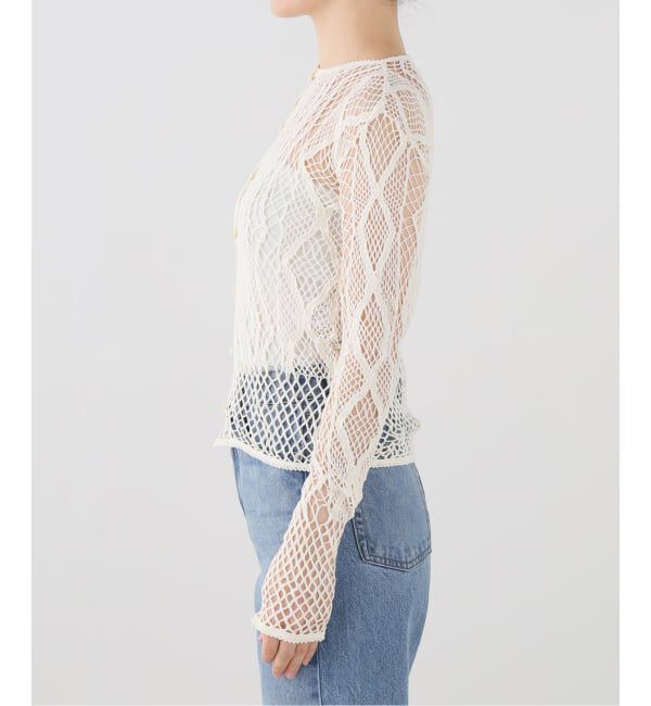  「EUCHRONIA STRETCH LACE CARDIGAN 262802：カーディガン」|Tシャツ・カットソー|