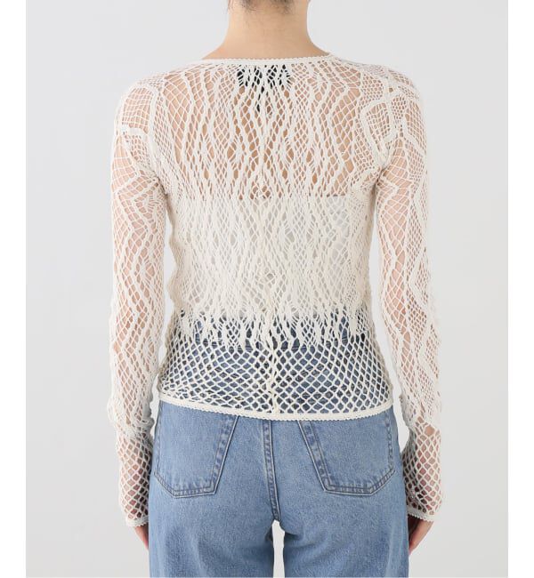  「EUCHRONIA STRETCH LACE CARDIGAN 262802：カーディガン」|Tシャツ・カットソー|
