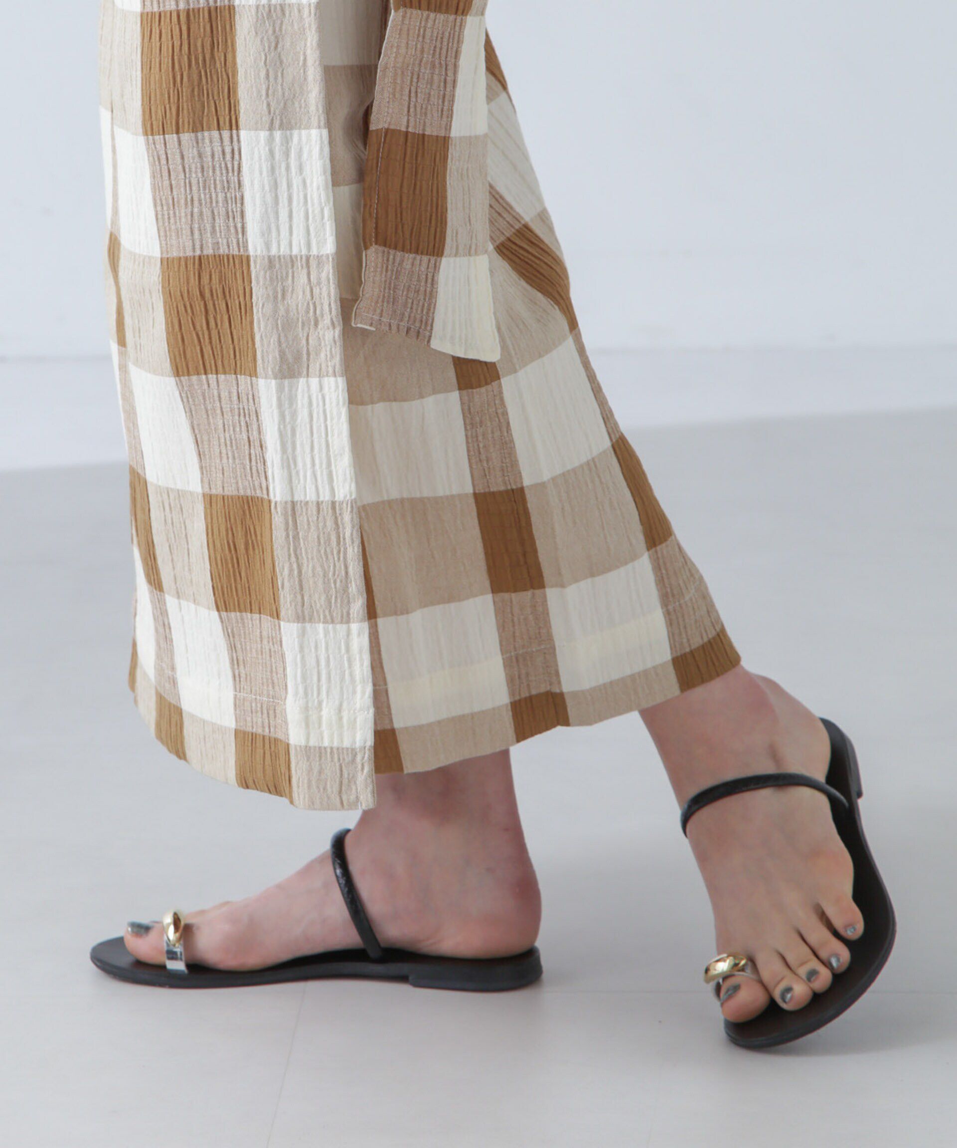 nano･universe「RITA ROW/Checkered pareo skirt」|スカート|
