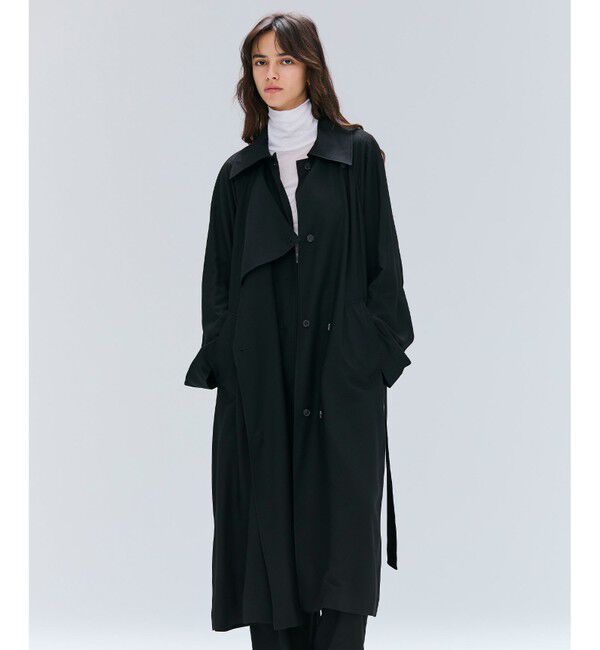 BEIGE,「COBURN / シルク混ロングステンカラーコート」|ステンカラーコート|Black