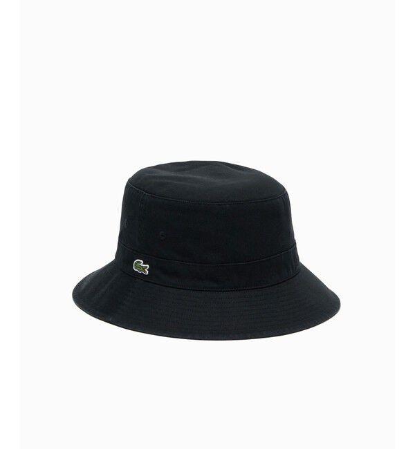LACOSTE「ウォッシュドコットンバケットハット」|ハット|ブラック