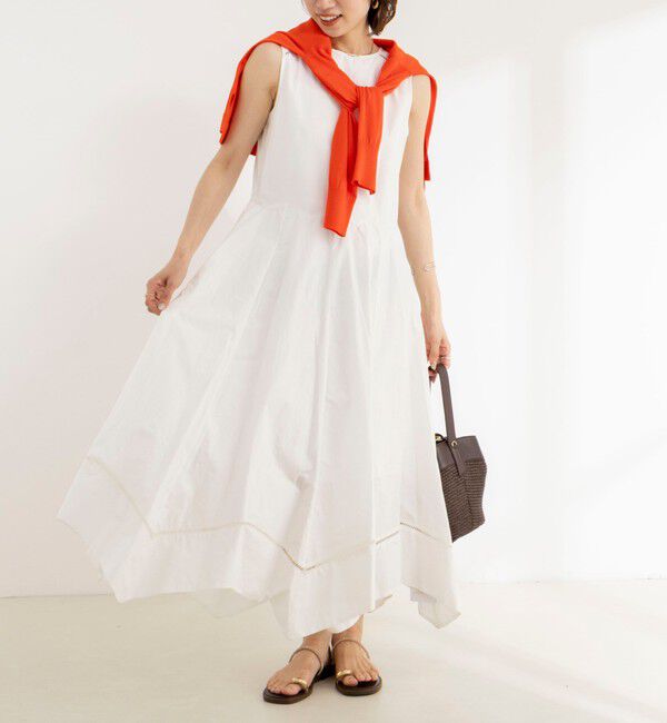 NOLLEY'S「【MARILYN MOON/マリリーンムーン】ledder lace handkerchief skirt dress」|ワンピース|ホワイト
