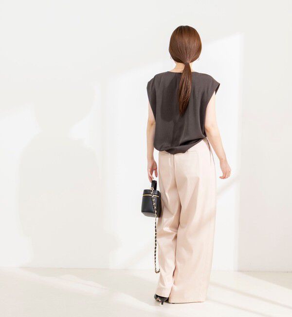 NOLLEY'S sophi「【BECシリーズ】《セットアップ対応》ウォッシャブルピーチサテンフレンチブラウス」|シャツ・ブラウス|