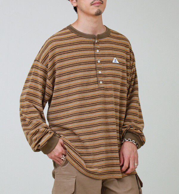 GLOSTER「【GEVACO/ゲバコ】ヘンリーネックボーダー ロングスリーブTシャツ」|Tシャツ・カットソー|