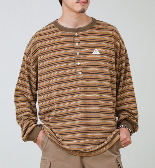 GLOSTER「【GEVACO/ゲバコ】ヘンリーネックボーダー ロングスリーブTシャツ」|Tシャツ・カットソー|