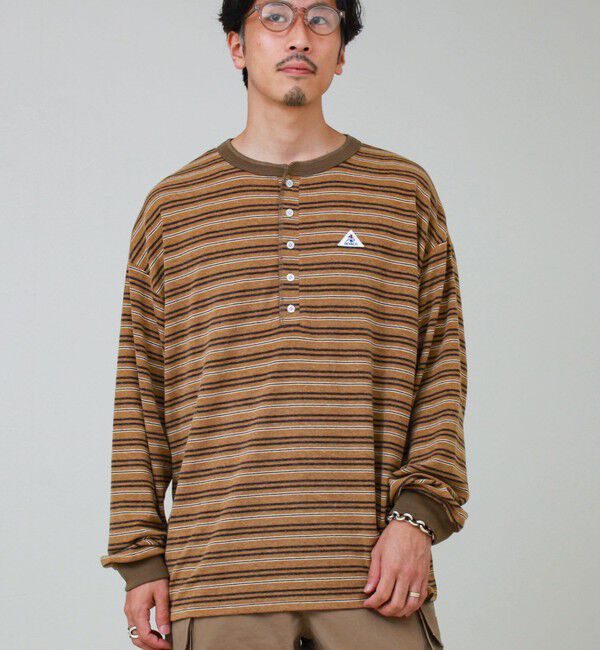 GLOSTER「【GEVACO/ゲバコ】ヘンリーネックボーダー ロングスリーブTシャツ」|Tシャツ・カットソー|