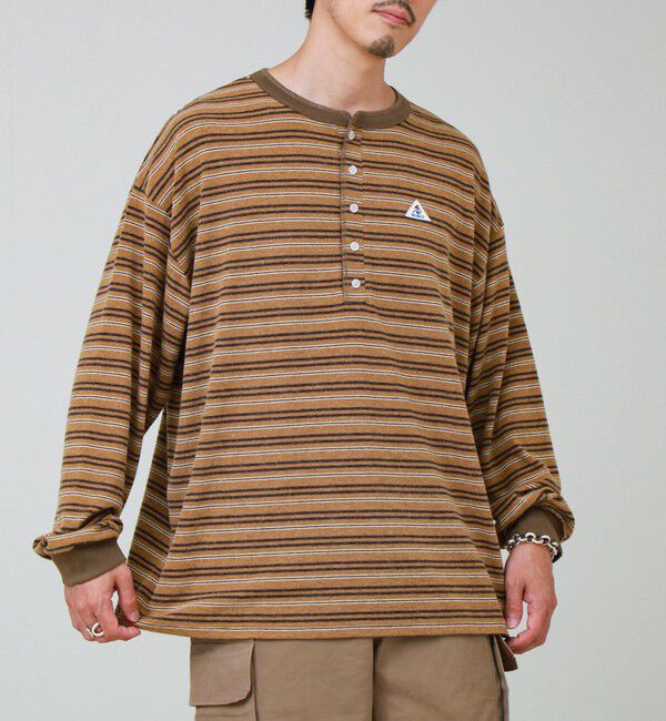 GLOSTER「【GEVACO/ゲバコ】ヘンリーネックボーダー ロングスリーブTシャツ」|Tシャツ・カットソー|