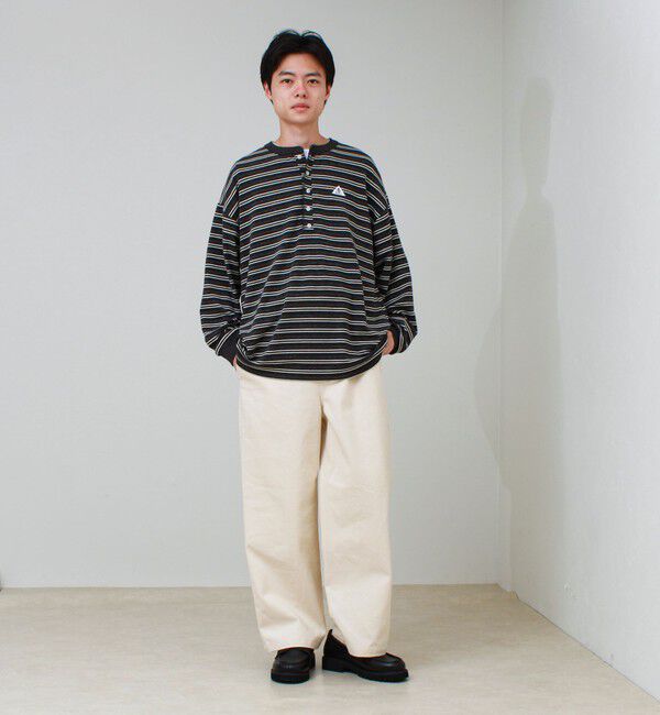 GLOSTER「【GEVACO/ゲバコ】ヘンリーネックボーダー ロングスリーブTシャツ」|Tシャツ・カットソー|