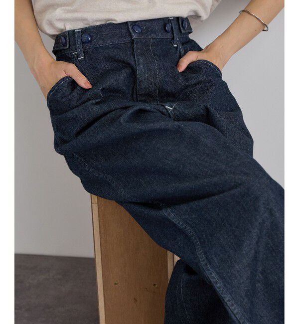SALON adam et rope'「【KURO for SALON（クロ）】別注EASY TUCK DENIM INDIGO / デニムパンツ」|デニム|