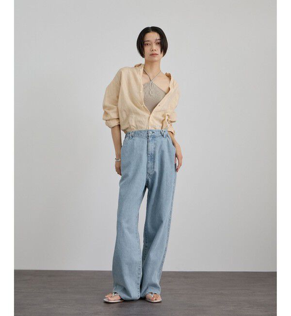 SALON adam et rope'「【KURO for SALON（クロ）】別注EASY TUCK DENIM LIGHT INDIGO / デニムパンツ」|デニム|