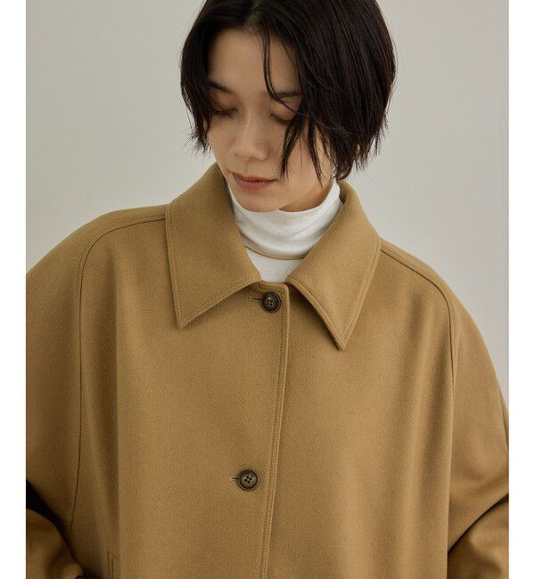SALON adam et rope'「ウールメルトンテントシルエットコート」|ステンカラーコート|