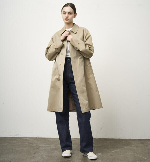  「ANATOMICA | SINGLE RAGLAN 1 WOMEN」|ステンカラーコート|BEIGE