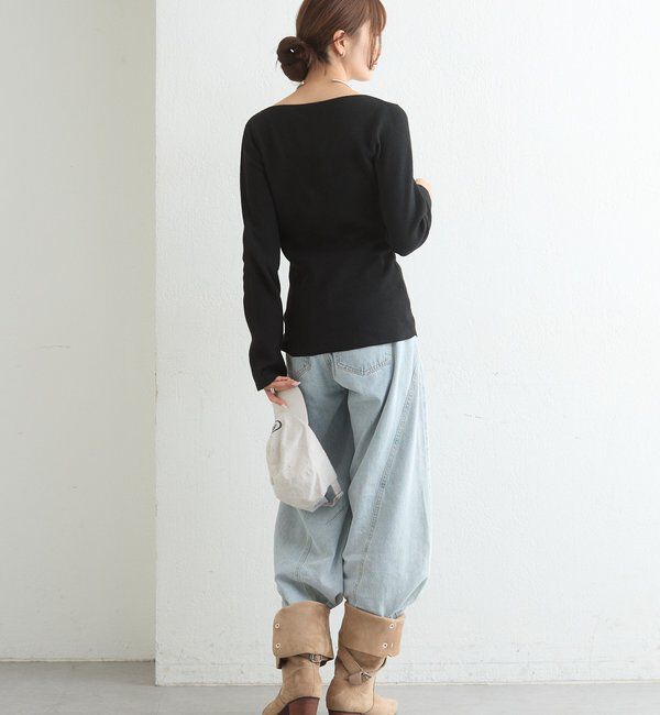  「レースドッキングVニット」|ニット・セーター|