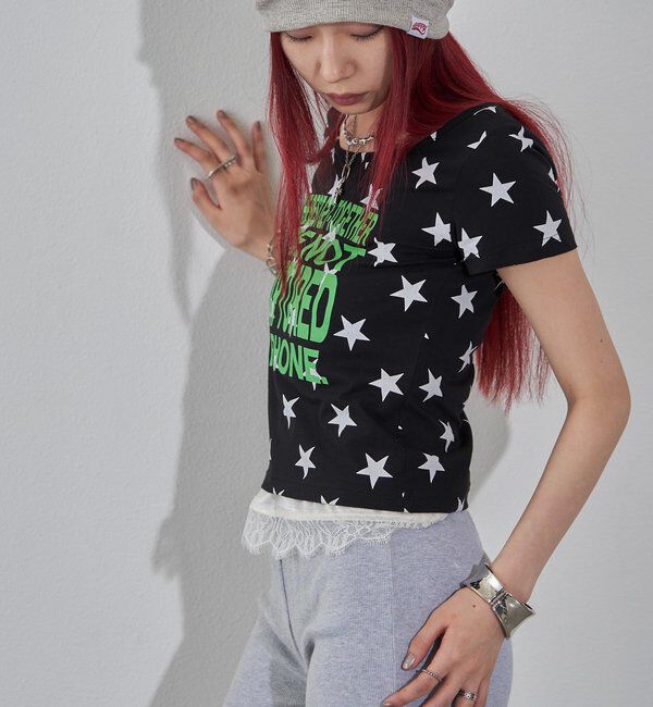  「【WEB限定】メッセージスタードットS/S TEE」|Tシャツ・カットソー|