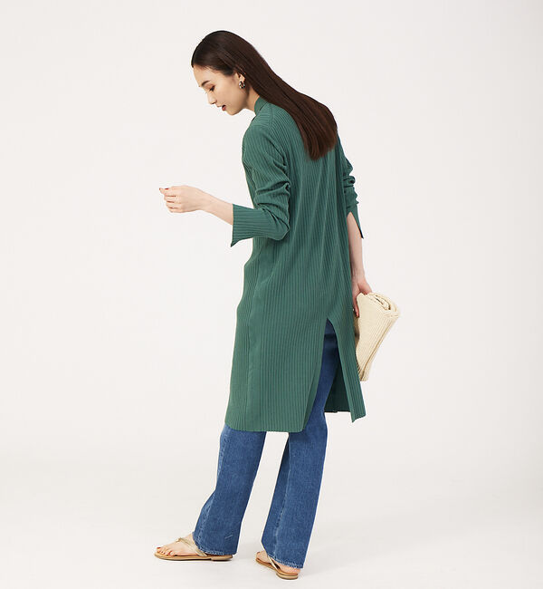 qualite「《アンサンブル対応》シャツ衿リブカーディガン」|カーディガン|