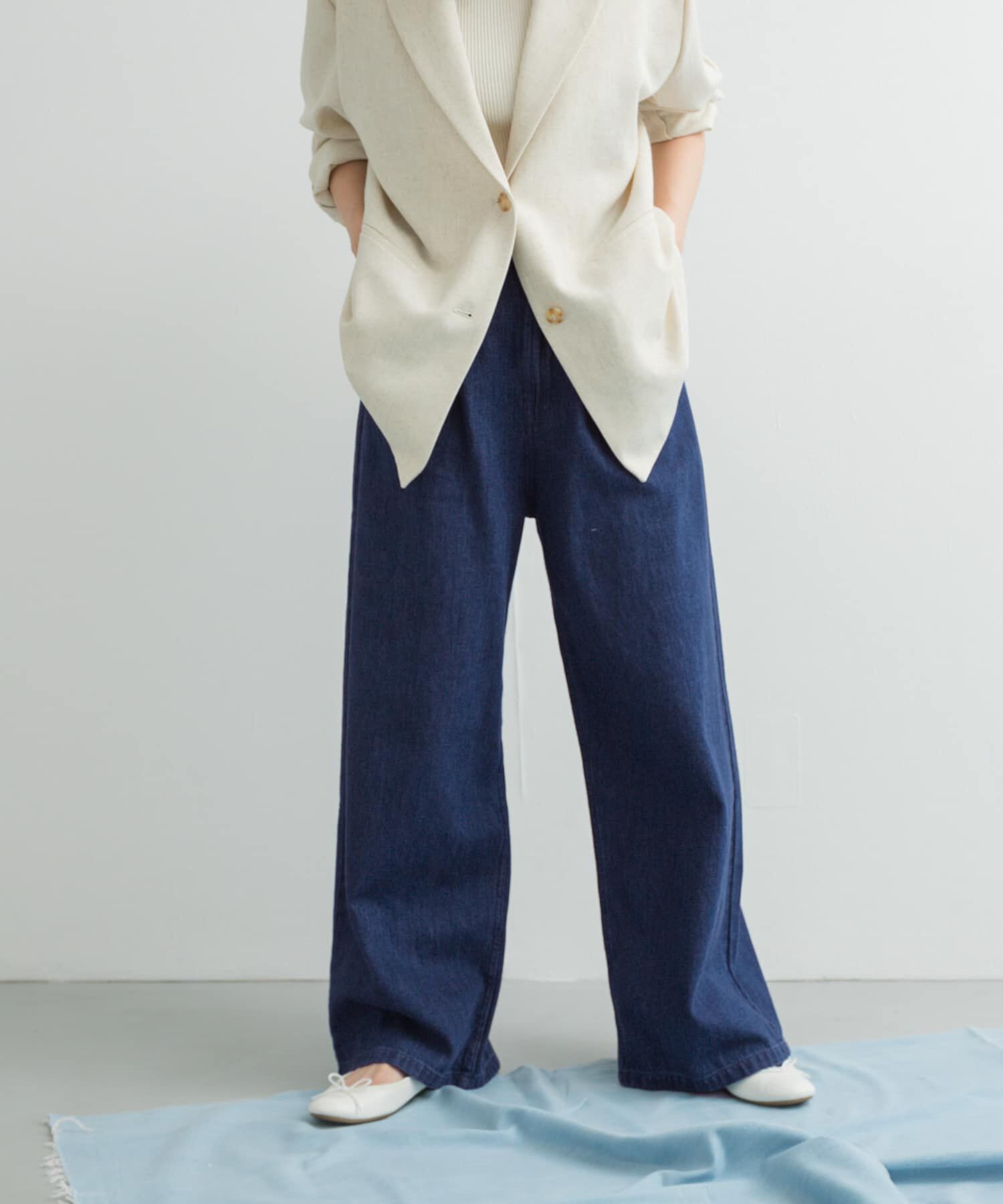 URBAN RESEARCH DOORS「Denim Tuck Wide Pants」|デニム|