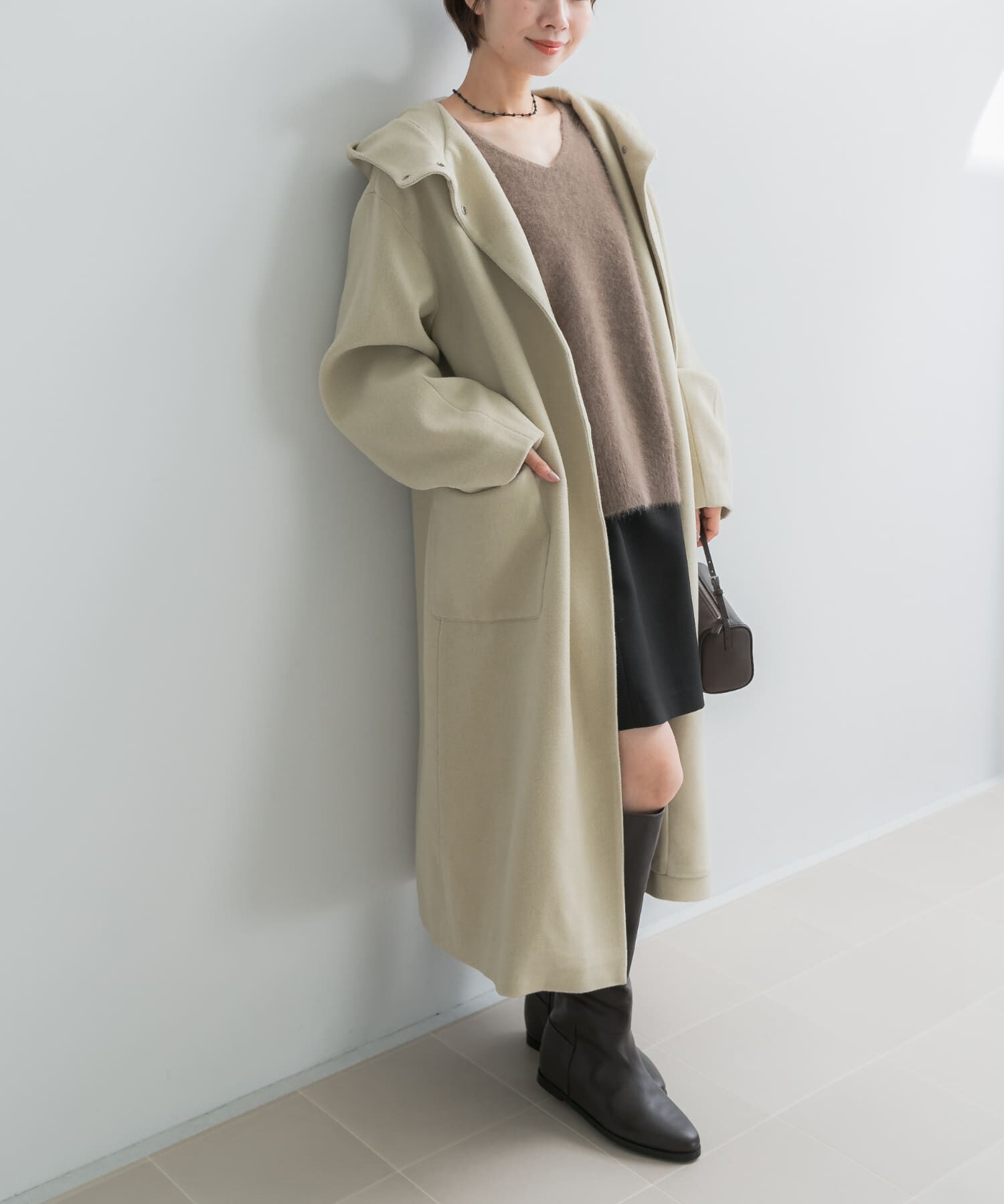URBAN RESEARCH ROSSO「アンチピリングスタンドフードコート」|ノーカラーコート|
