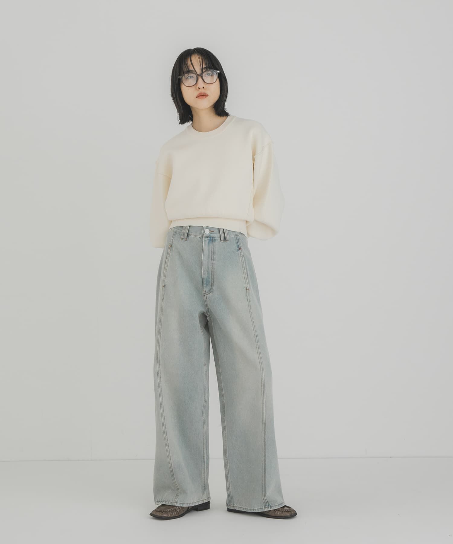  「フロントシームストレードデニム」|デニム|