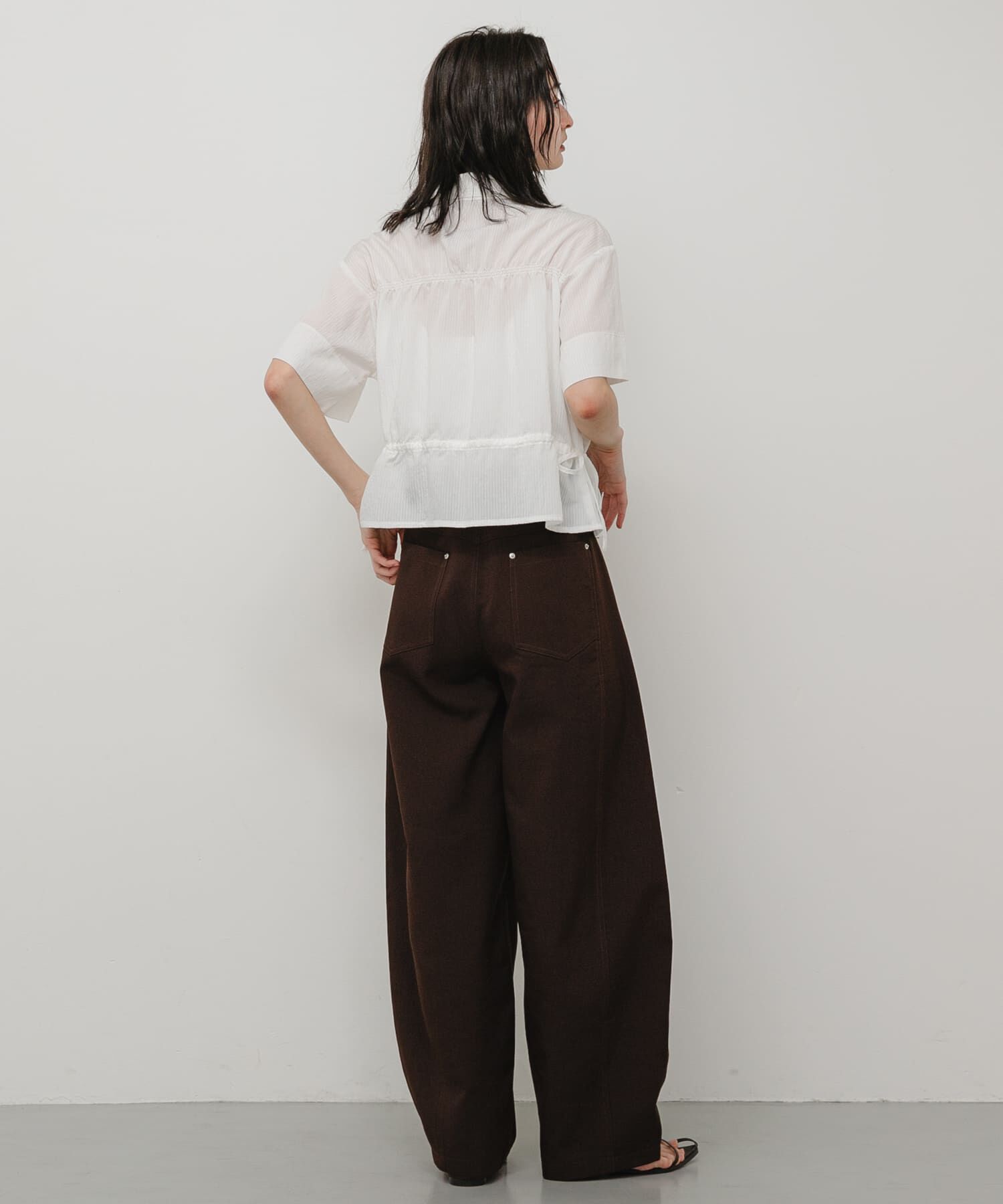 SENSE OF PLACE by URBAN RESEARCH「クロップドペプラムシャーリングシャツ」|シャツ・ブラウス|