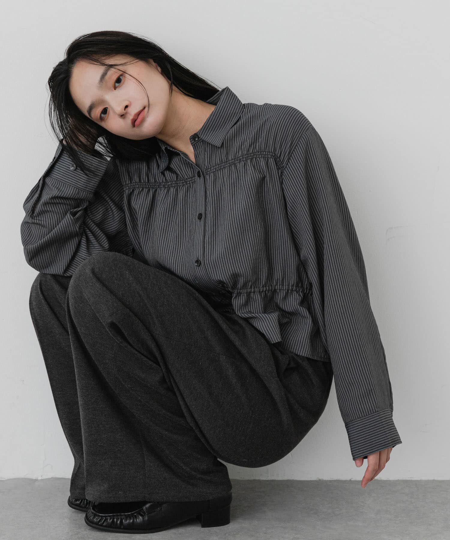 SENSE OF PLACE by URBAN RESEARCH「クロップドギャザーシャーリングシャツ」|シャツ・ブラウス|