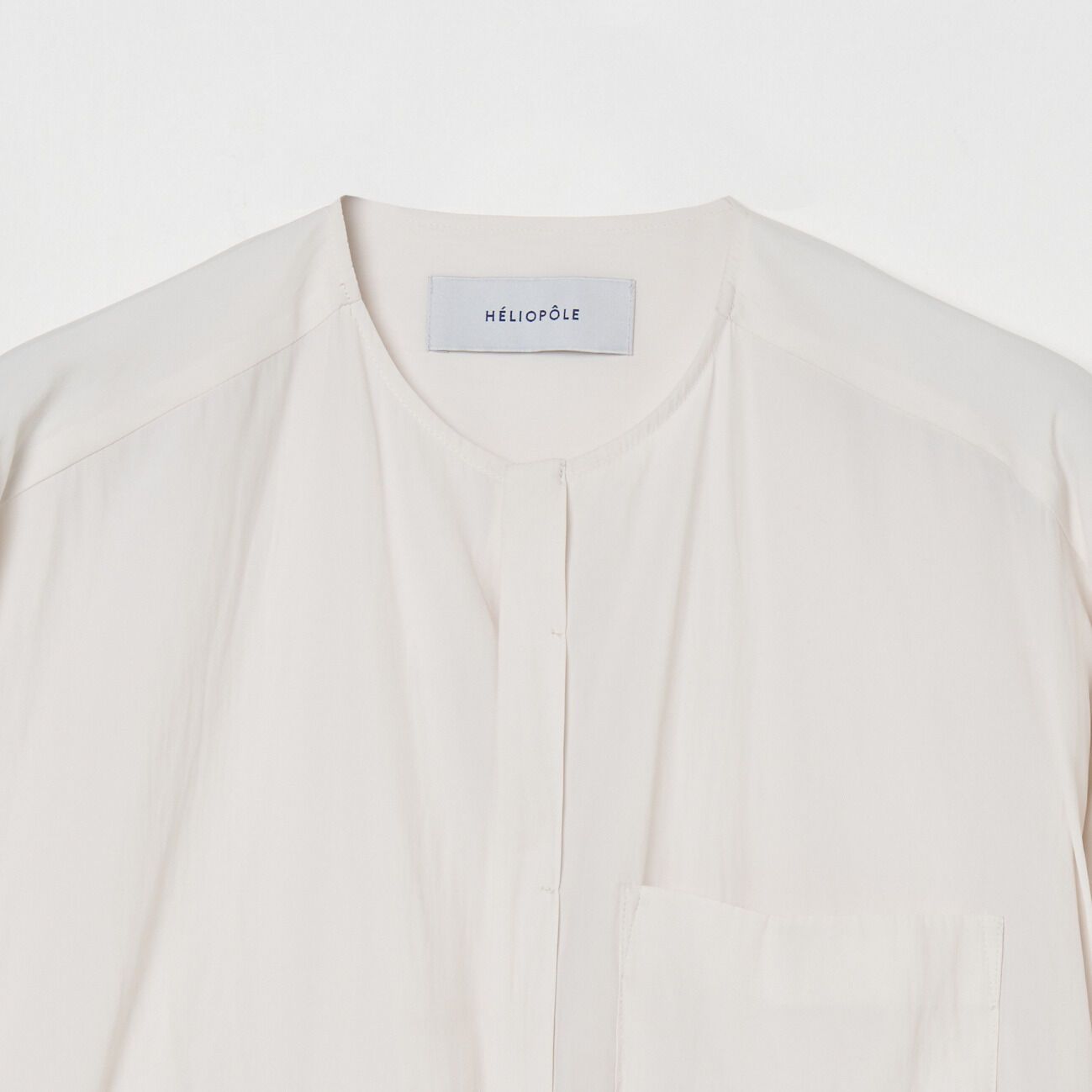 HELIOPOLE「HELIOPOLE CREPE COLLARLESS SHIRT」|シャツ・ブラウス|