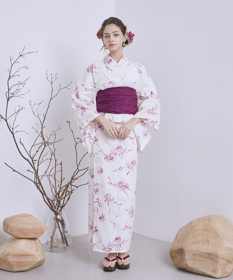 Maison de FLEUR「【セパレート/兵児帯セット】ローズリボン セパレート浴衣」|その他|