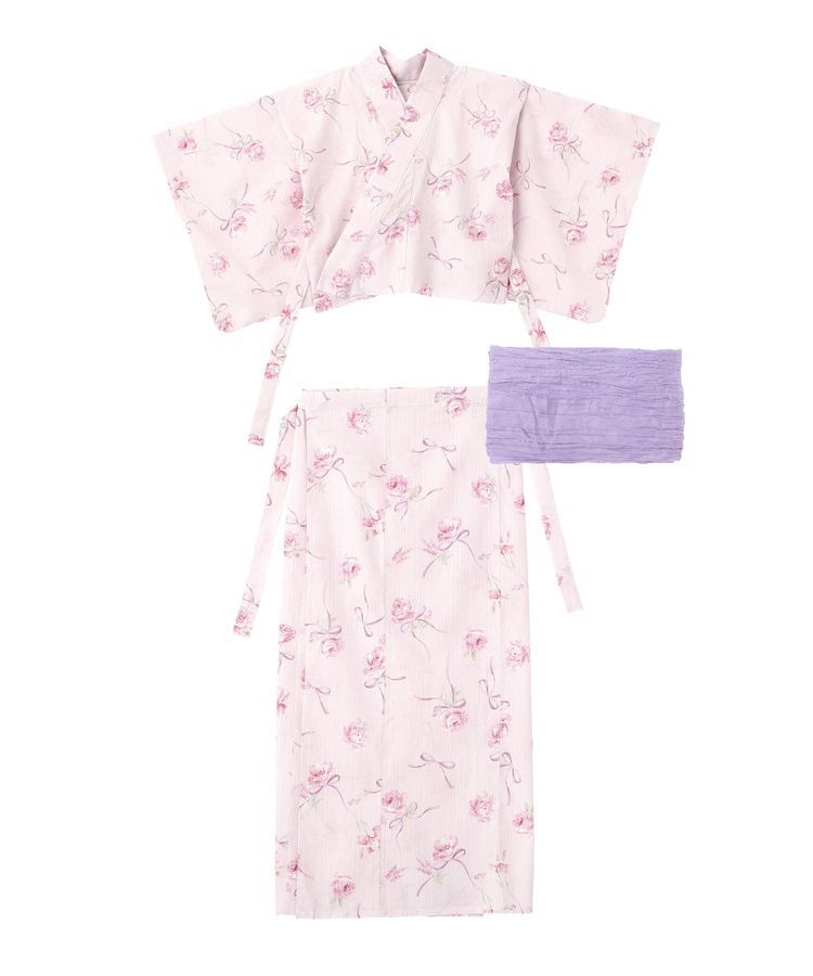 Maison de FLEUR「【セパレート/兵児帯セット】ローズリボン セパレート浴衣」|その他|