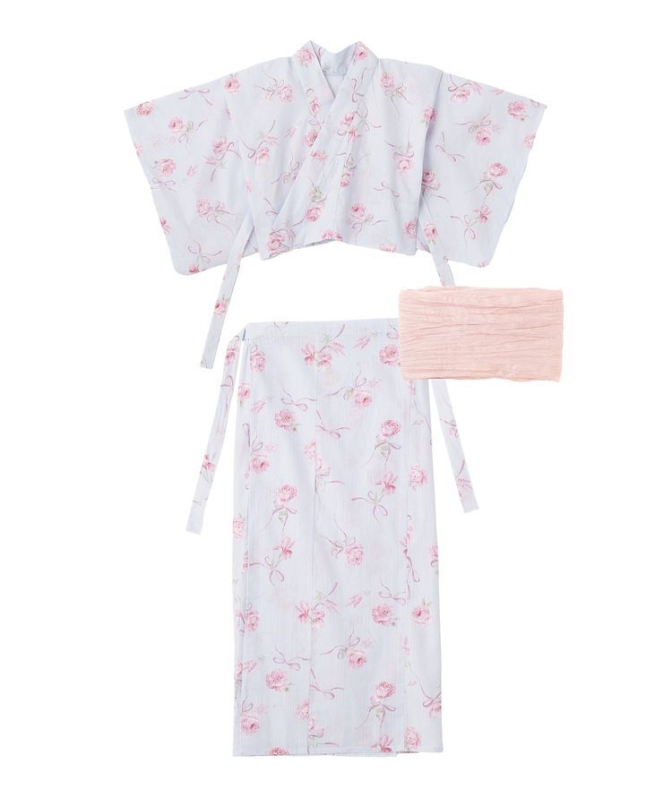 Maison de FLEUR「【セパレート/兵児帯セット】ローズリボン セパレート浴衣」|その他|