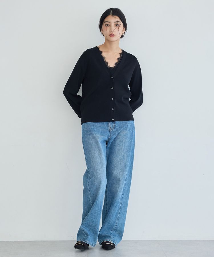 YECCA VECCA「【マシンウォッシャブル】レースニットアンサンブル」|ニット・セーター|