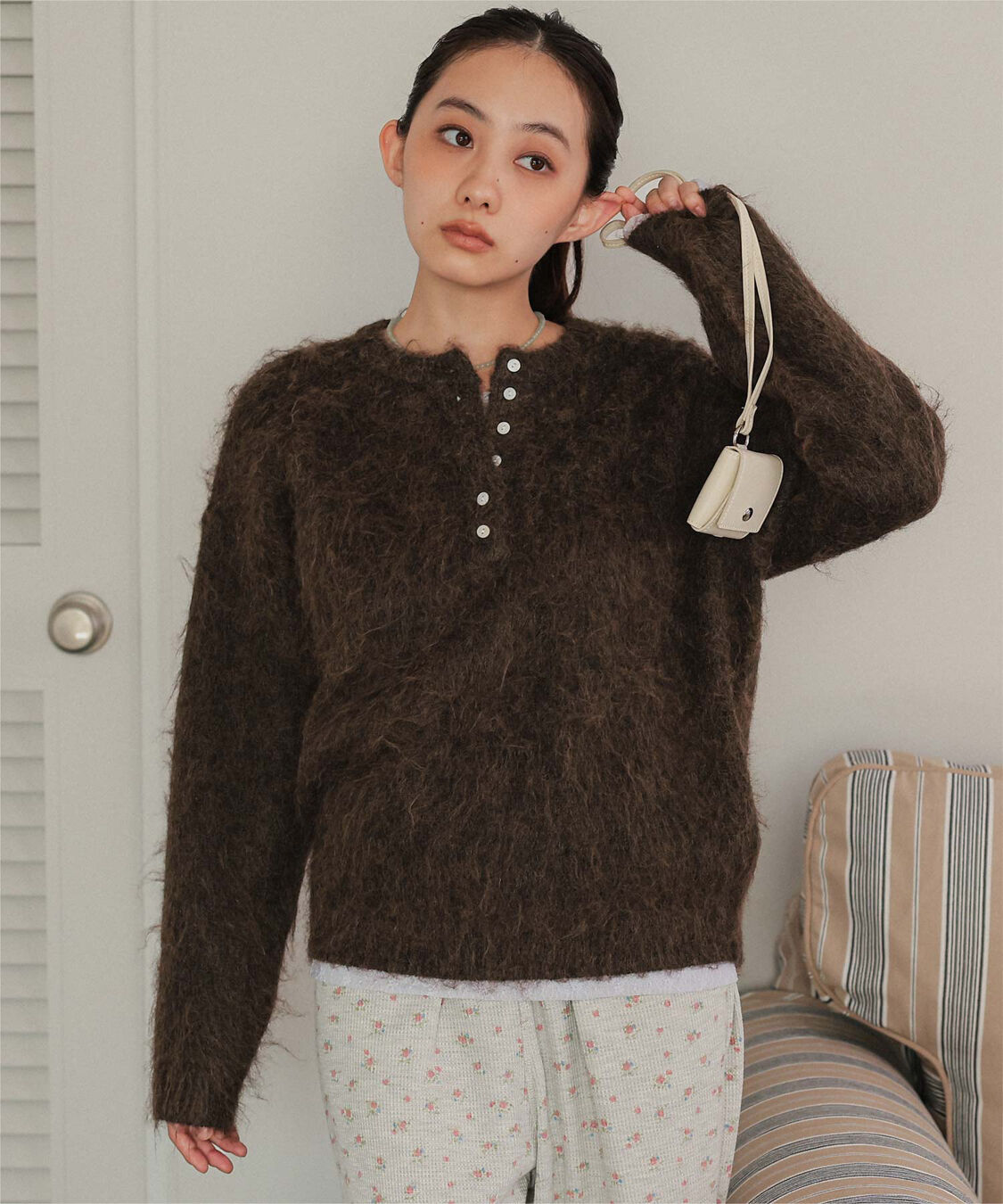 miette「ヘンリーネックシャギーニットプルオーバー」|ニット・セーター|