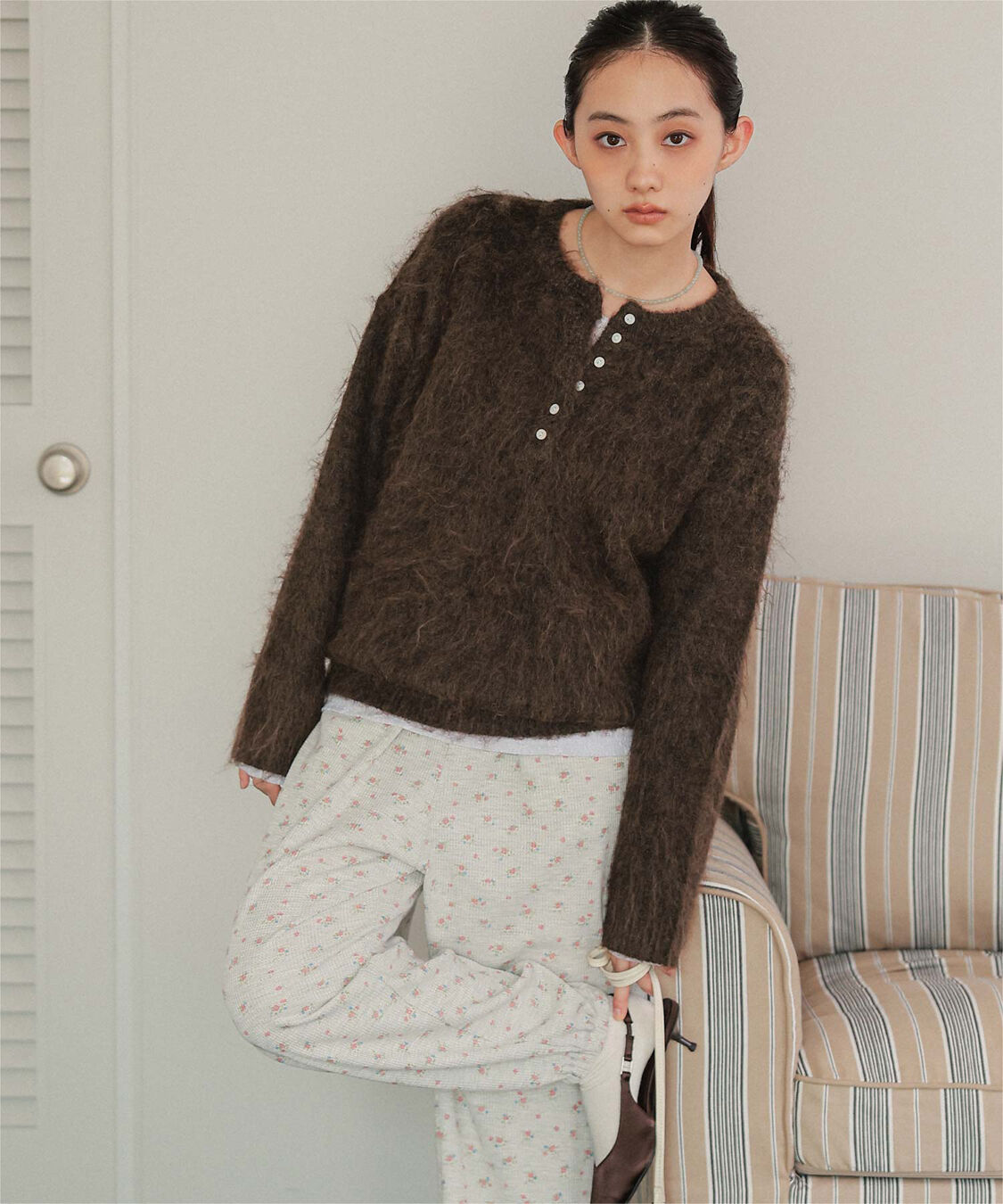 miette「ヘンリーネックシャギーニットプルオーバー」|ニット・セーター|