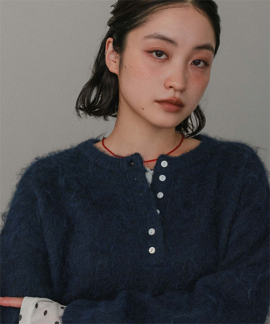 miette「ヘンリーネックシャギーニットプルオーバー」|ニット・セーター|