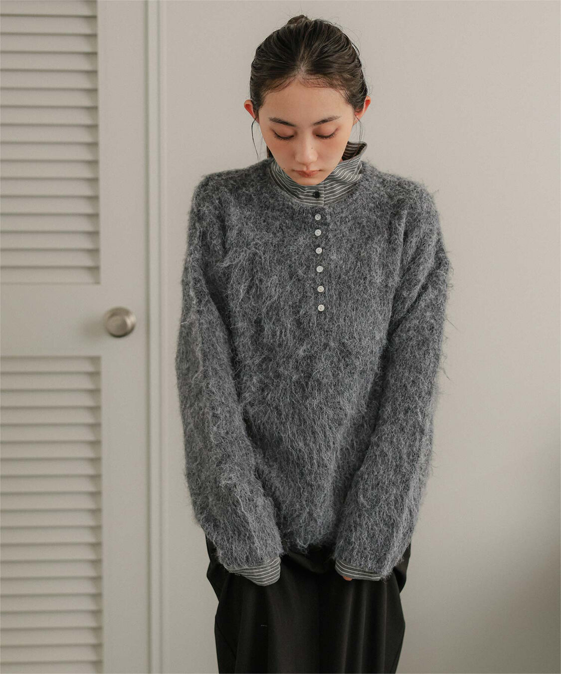 miette「ヘンリーネックシャギーニットプルオーバー」|ニット・セーター|