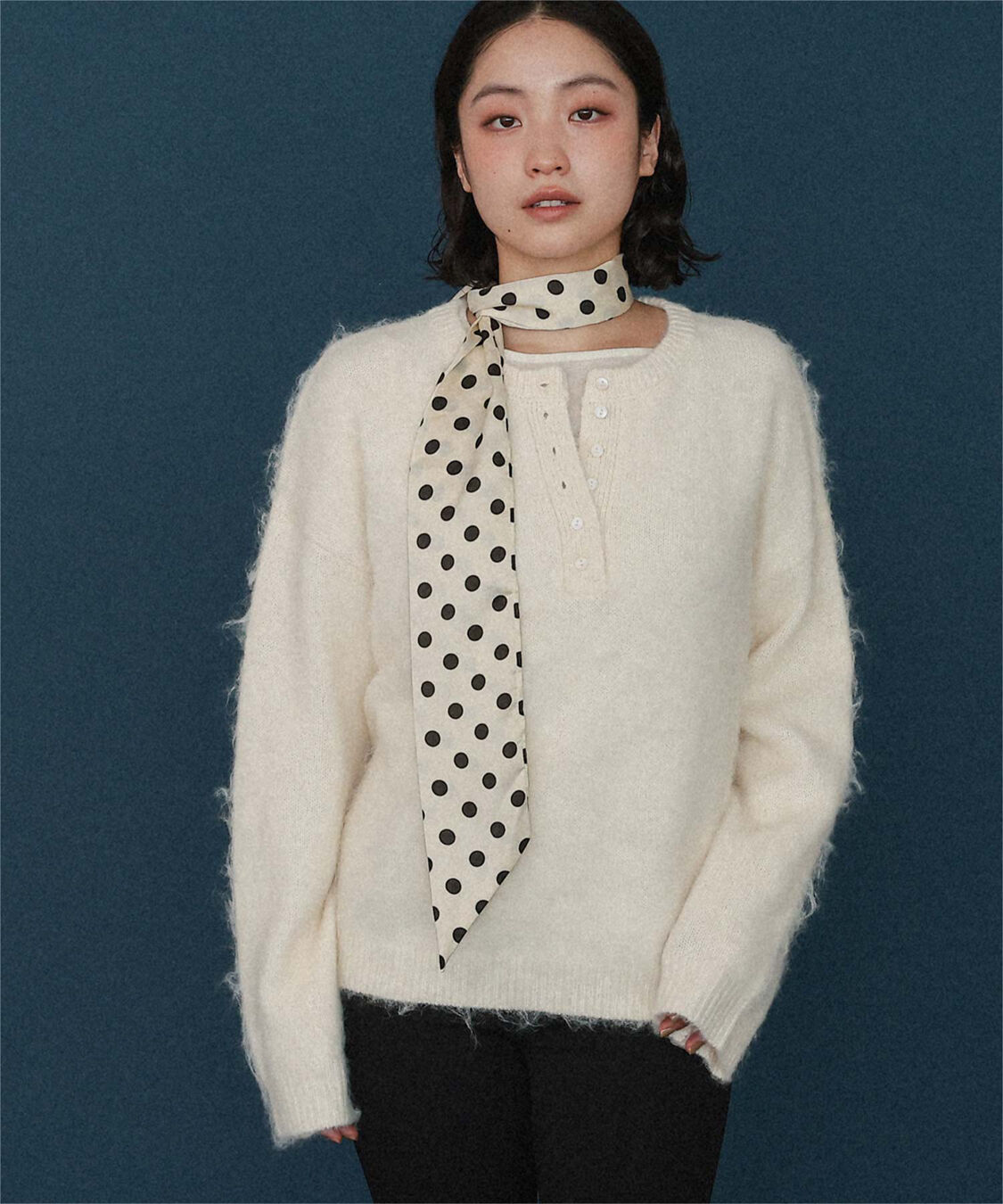 miette「ヘンリーネックシャギーニットプルオーバー」|ニット・セーター|
