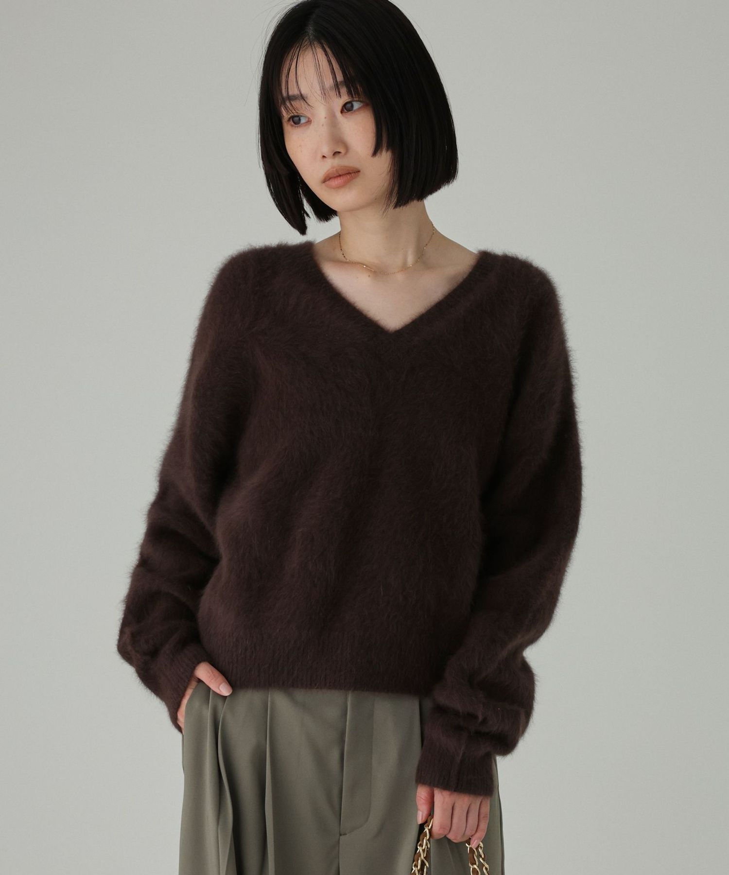 BABYLONE「2WAYFOXカシミヤプルオーバー」|ニット・セーター|ﾀﾞｰｸﾌﾞﾗｳﾝ